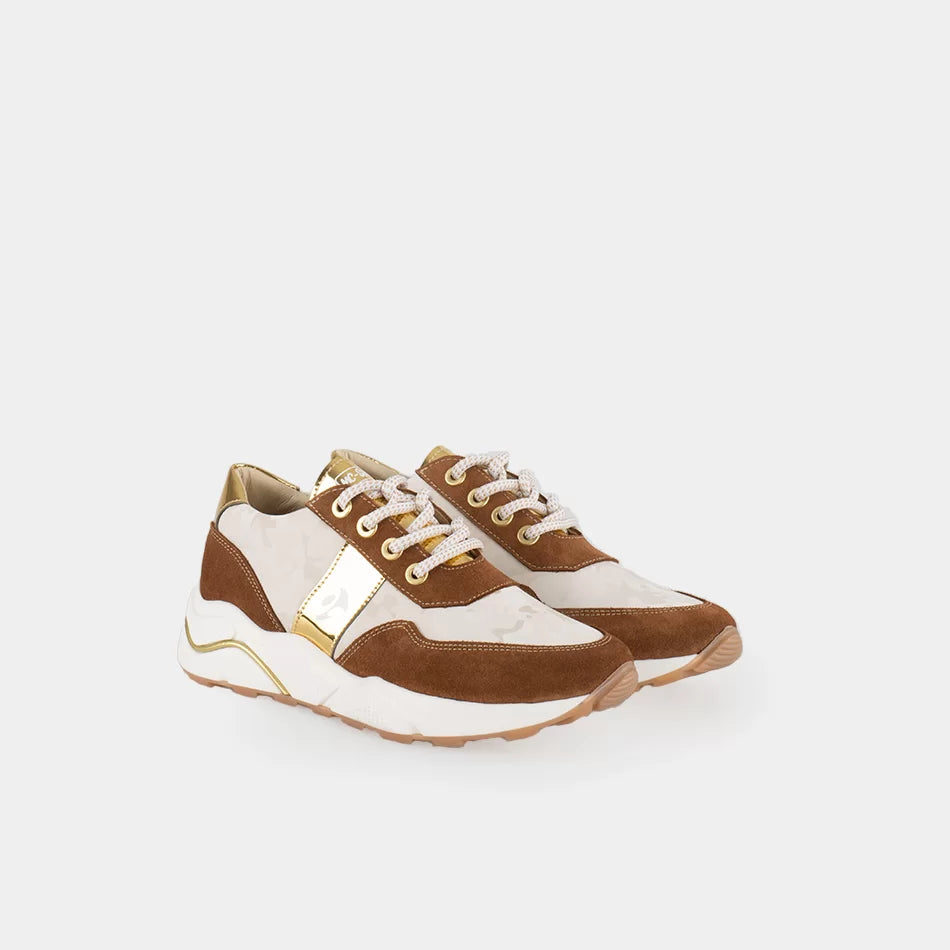 SNEAKERS SHINE CAMEL
